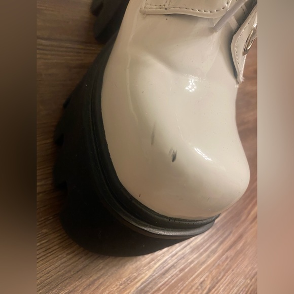 Lamoda White glossy Patent Platform Sz 6 - Picture 4 of 6